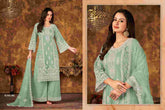 Net Fabric Embroidery Work Suit